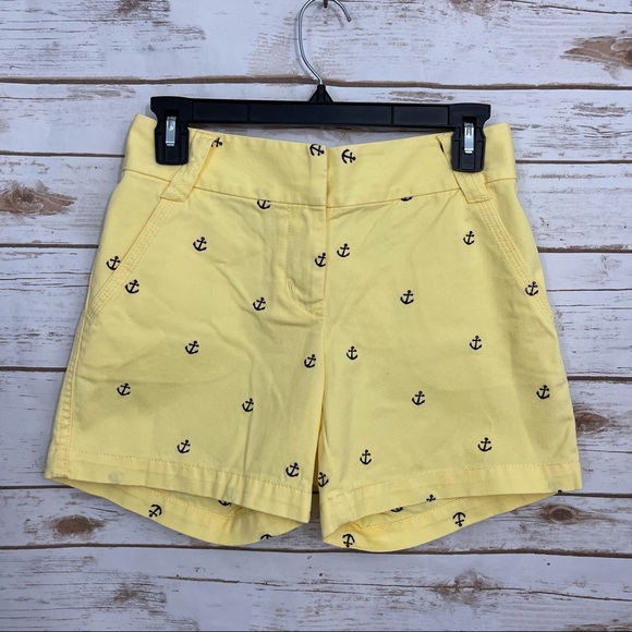 J. Crew Pants - J Crew Chino Yellow Nautical Anchor shorts